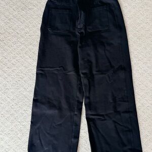 Black Cropped Wide-Leg Pants